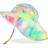 Kids Sun Hat UPF 50+ Sun Protection Bucket Hat Toddler Beach Hats Wide Brim Neck Flap Fishing Hat for Girl Boy Ages 2-10