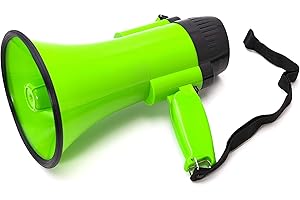 BEMLDY Portable Megaphone Bullhorn 30 watt Power with Built-in Siren/Alarm-Music-Adjustable Volume -Strap Powerful and Lightweight