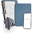 Rocketbook Pro 2.0 Reusable Professional Smart Notebook, Executive Size 7x9, Steel Blue - Lined & Dot Grid Pages, App-Connected, Erasable, Premium Cover, Ideal for Work Notes and Business Meetings