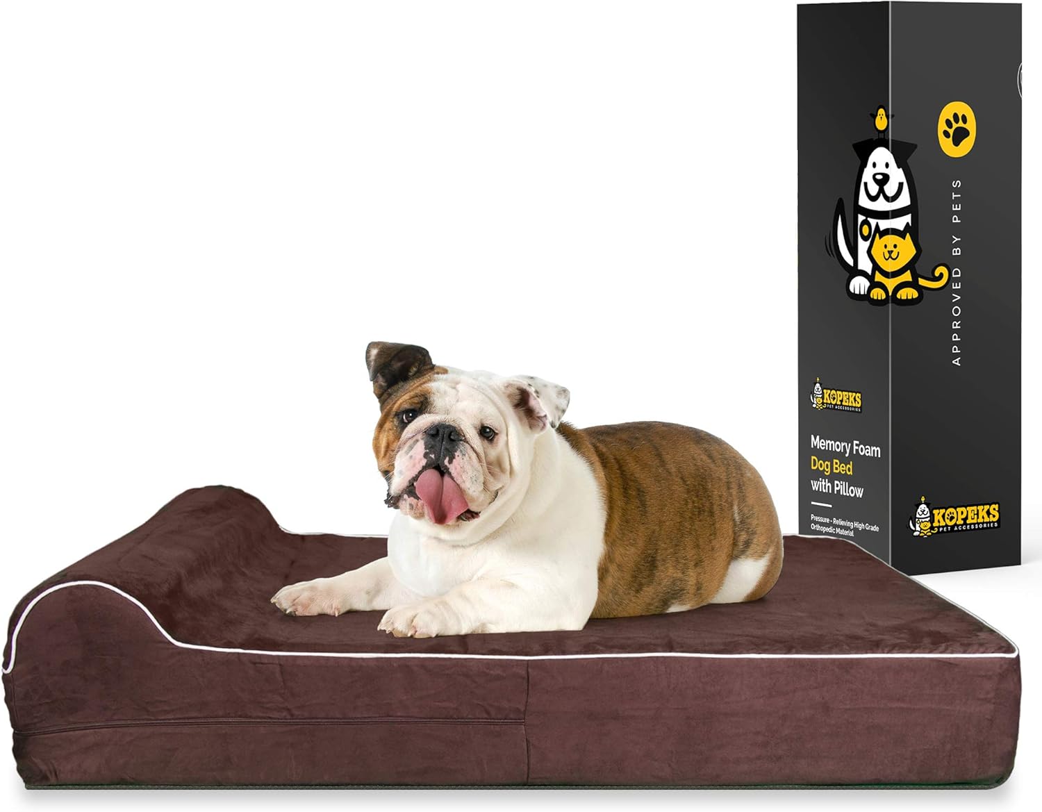 7-inch Thick High Grade Orthopedic Memory Foam Dog Bed With Pillow and Easy to Wash Removable Cover with Anti-Slip Bottom : Pet Supplies