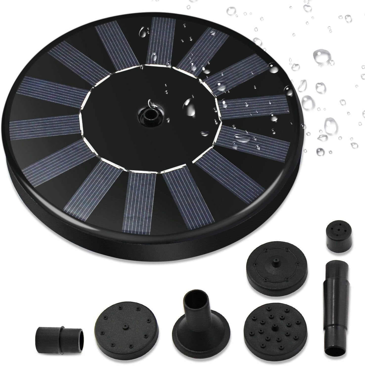 Solar Fountain Pump, Free Standing 1.4W Bird Bath Fountain Pump for Garden and Patio, Solar Panel Kit Water Pump (2017 Entry)