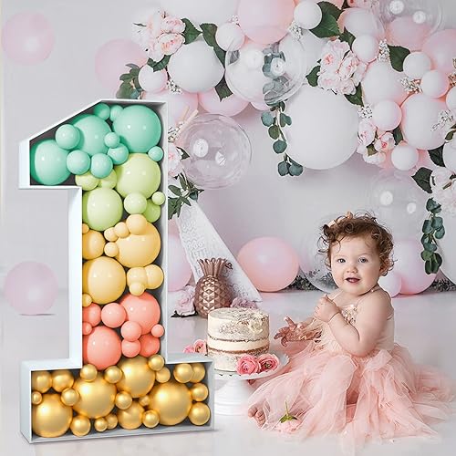 Tongjoy Mosaic Numbers for Balloons, 1st Birthday Decorations for