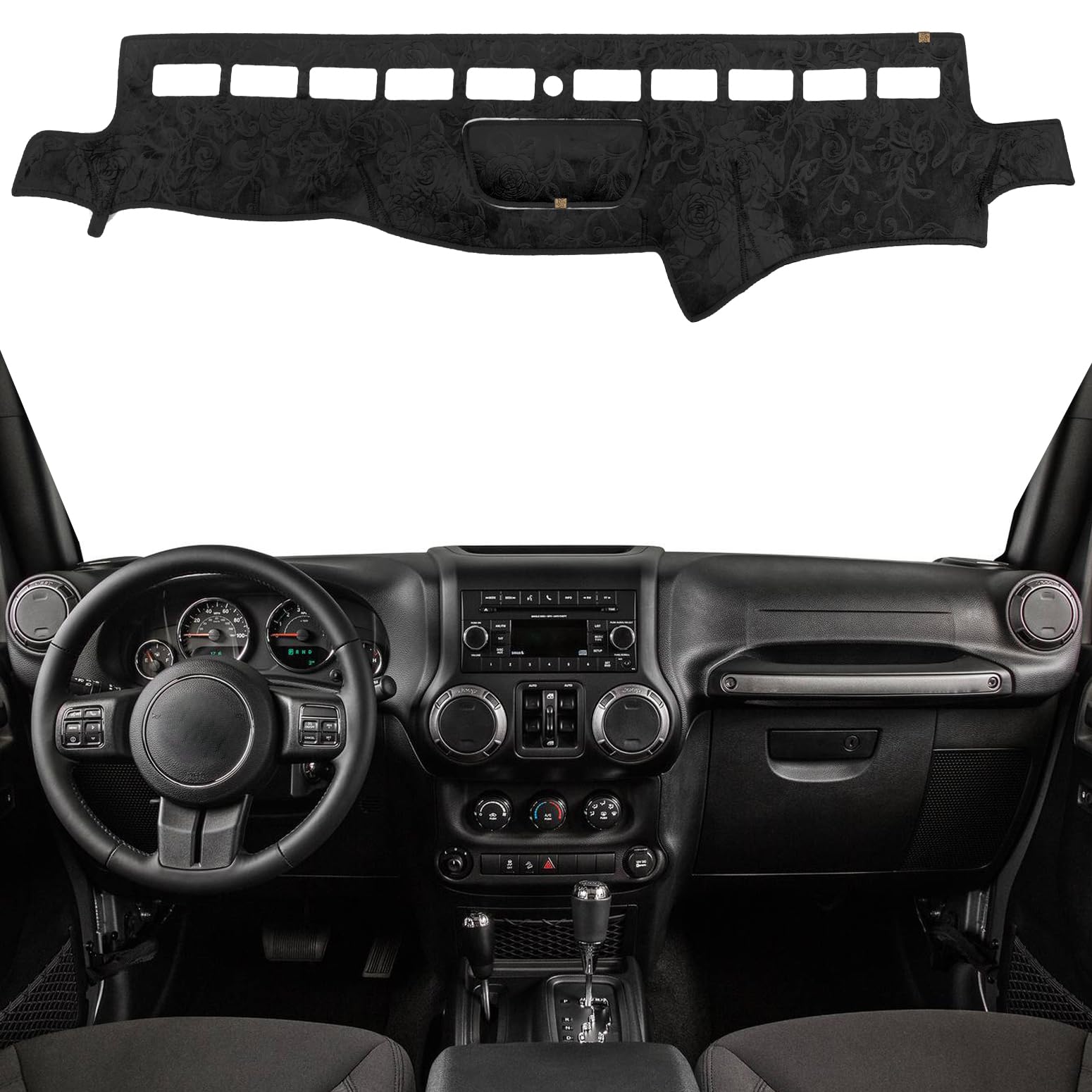 Photo 1 of KEYOOG Dashboard Cover Dash Mat Fit for Je-ep Wrangler JK 2017-2011 (for JK Body Code),Car Dash Board Mat Anti-Glare Carpet,Non-Slip Pad Sunshield Protector (Flannel)