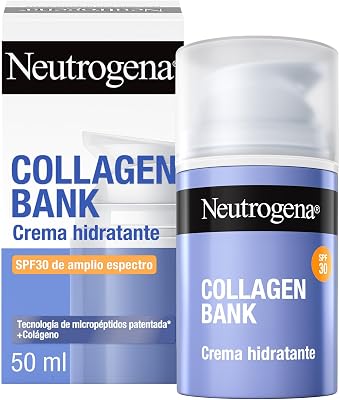 Collagen Bank Crema hidratante facial SPF30 (1 x 50 ml), crema solar anti-edad que preserva el colágeno, para una piel más tersa, apta para rostro y cuello
