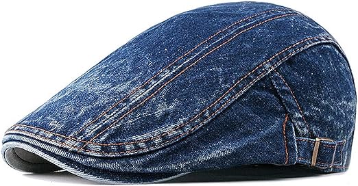 denim flat cap