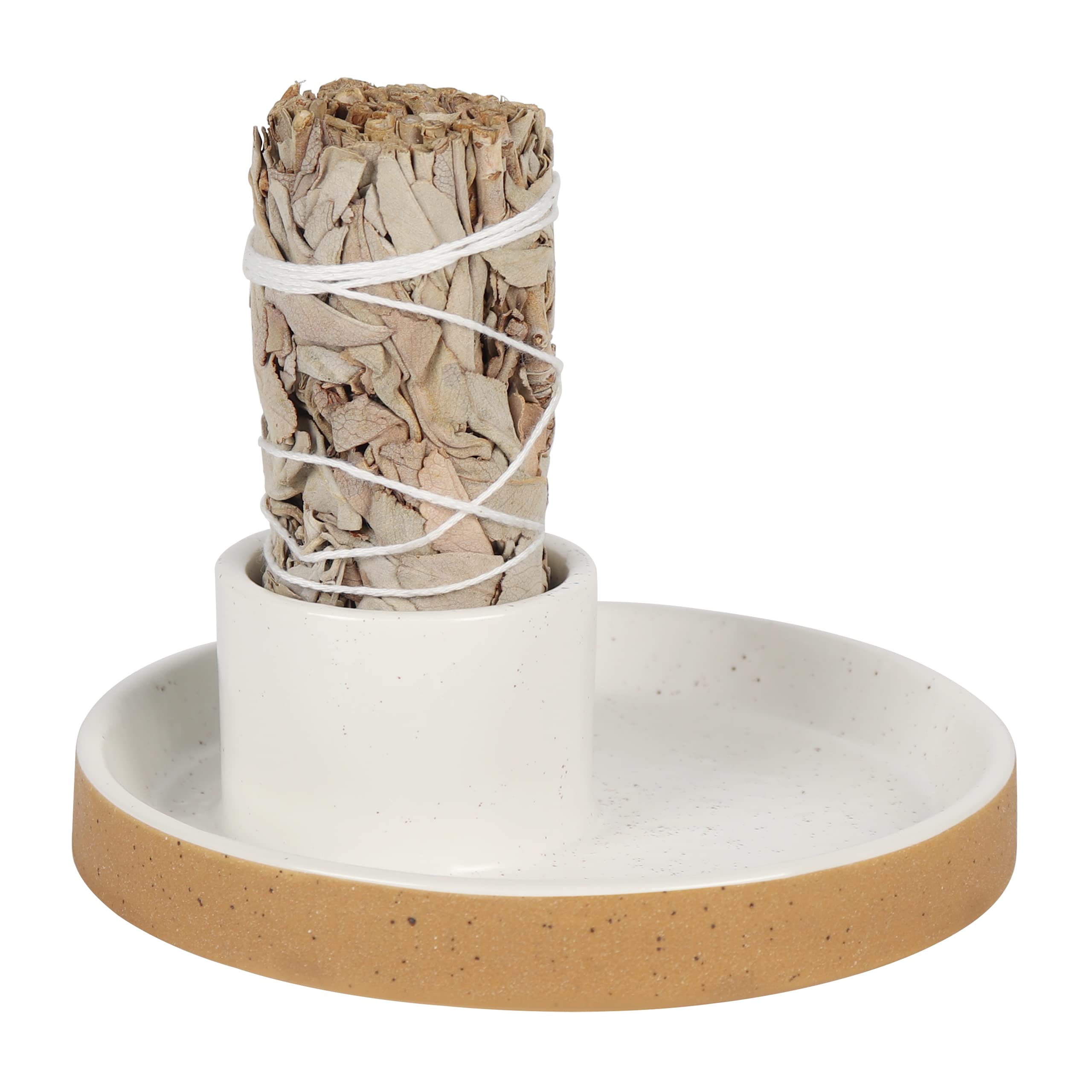 Photo 1 of HOCUROAY Ceramic Incense Holder, White Sage Bundle Smudge Bowl, Smudging Plate for Sage, Palo Santo Sticks, Candles, and Offering Sage Holder