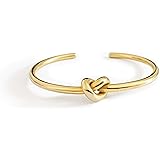 Altitude Boutique Cuff Bangle Gold Bracelets for Women | Tie The Knot Love Bracelet for Bridesmaid Gifts | 18K Gold Plated, A