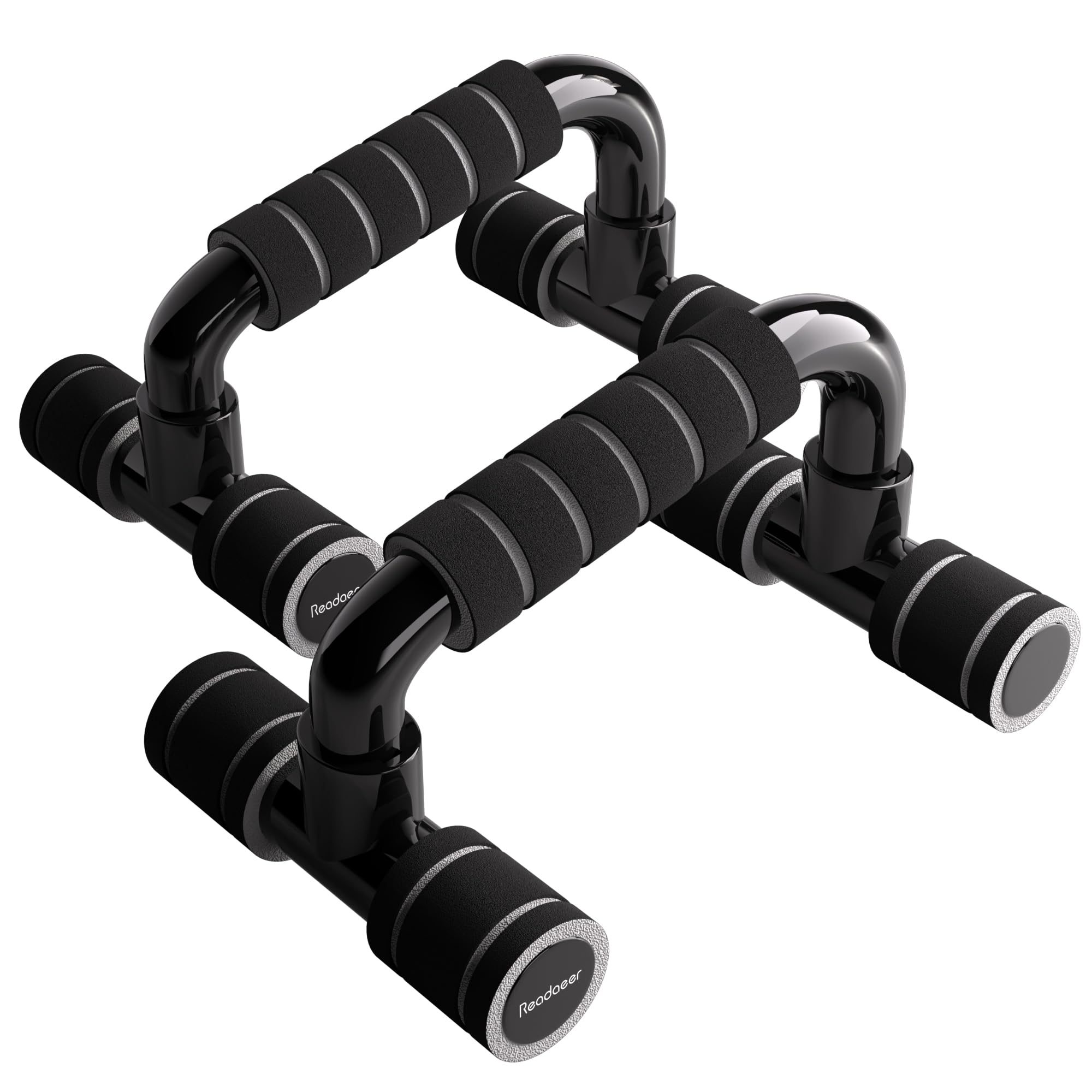 Photo 1 of Readaeer Push Up Bars Gym Exercise Equipment Fitness 1 Pair Pushup Handles with Cushioned Foam Grip and Non-Slip Sturdy Structure Push Up Bars for Men & Women (Gray)