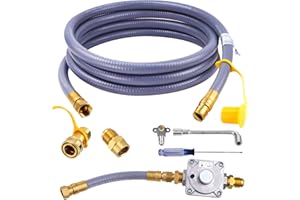 PULAIM 98523 97352 Natural Gas Conversion Kit Compatible with Monument Grills Model 41847NG 77352NG & Denali 605,Convert Your Grill from Propane to Natural Gas,10 Ft 1/2" ID Natural Gas Hose