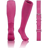 QBK 2T/3T/4T/5T Toddler Baseball Socks And Belt Youth Softball Tee Ball Combo Set for Boy Girl (1 Pairs of Socks & 1 Belt)