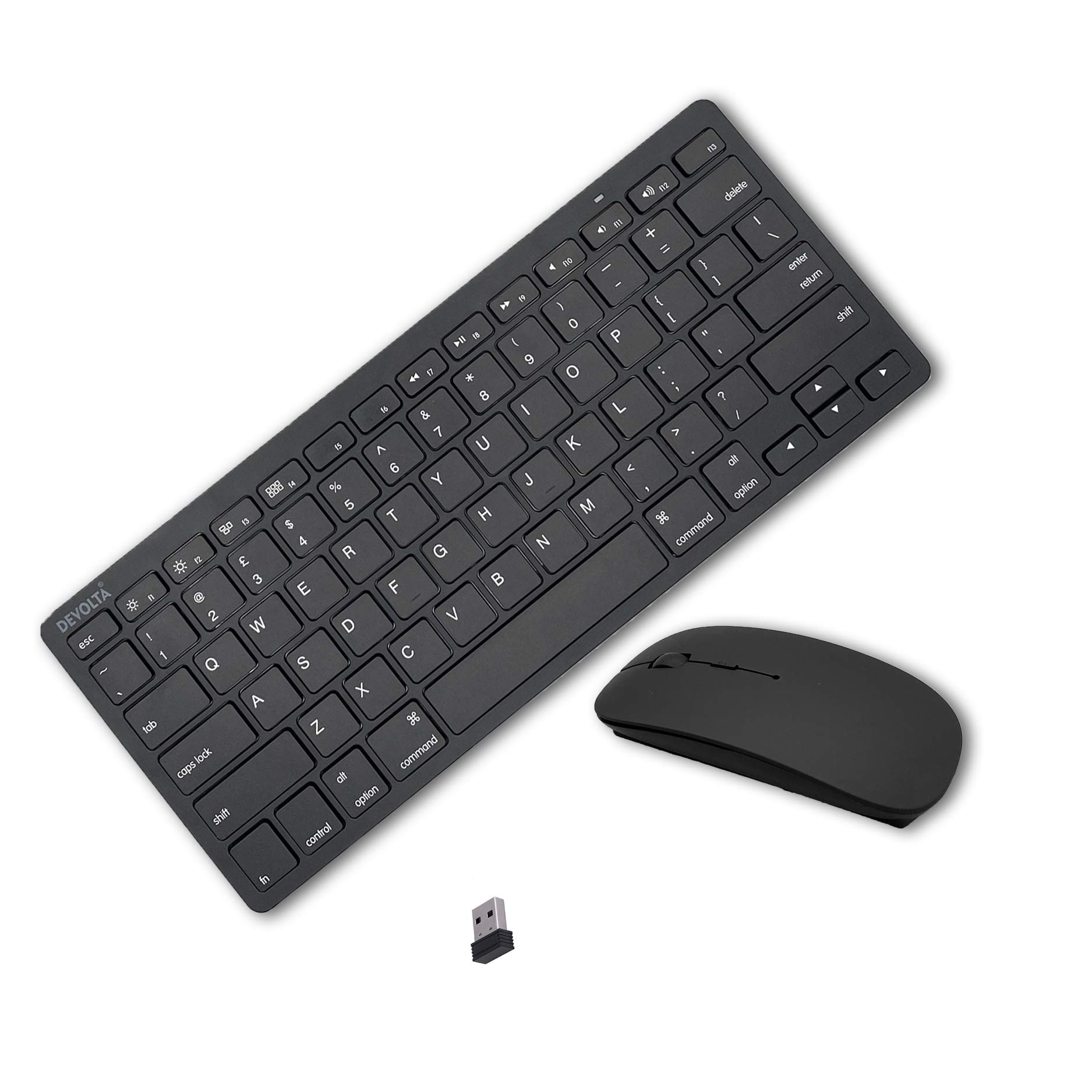 Mini Wireless 2.4Ghz Black Keyboard and Mouse Combo for Apple iMac MacBook MacBook Pro