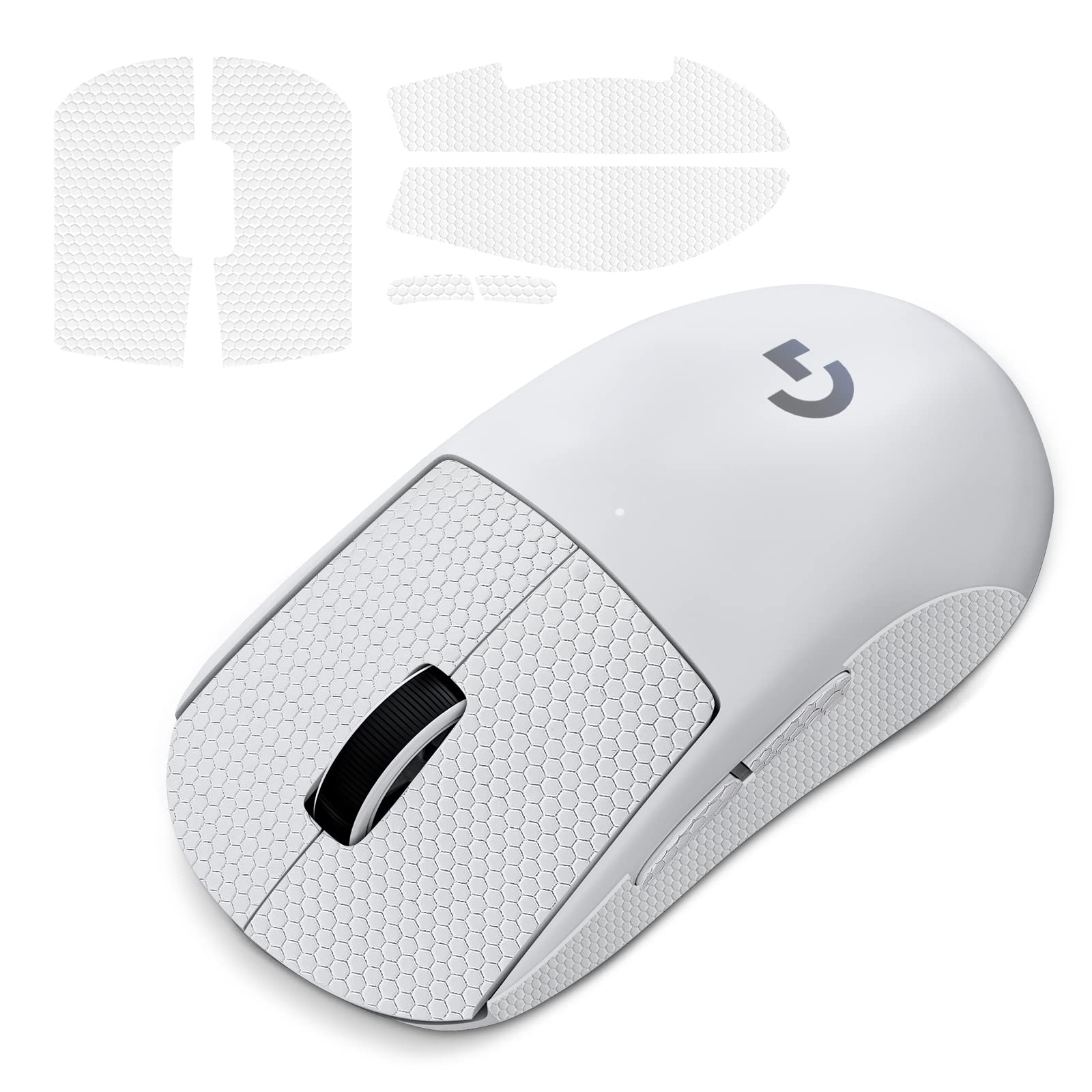 JINGDU Nonslip Skin Compatible with Logitech G PRO X Superlight Wireless Gaming Mouse, Nonslip Grip Tape, Sweat-Proof Grip, Protective Cover, White