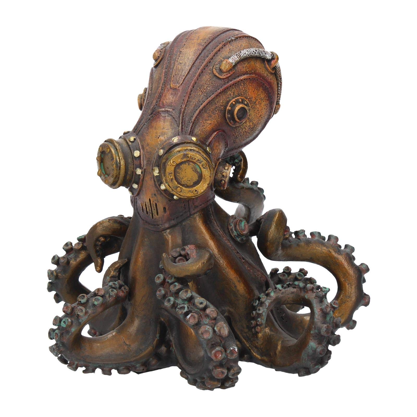 Nemesis Now Steampunk Octopus Figurine, Resin, Bronze, 15 cm