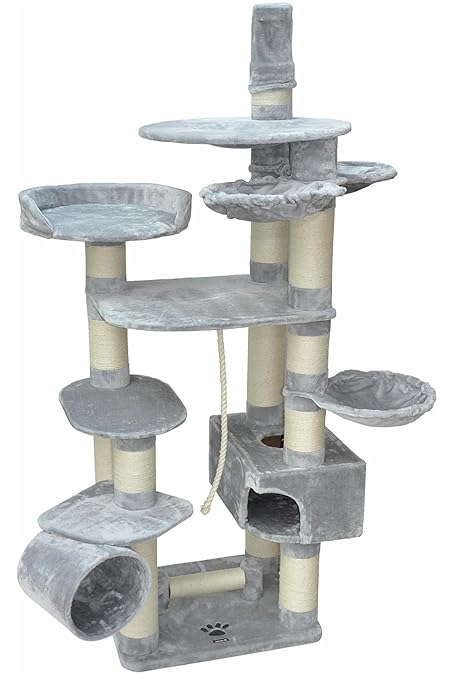 nanook Taurus - Katzen-Kratzbaum XXL für große und Schwere Katzen (mit Ø 15 cm Stämmen), deckenhoch (245 cm) stabil