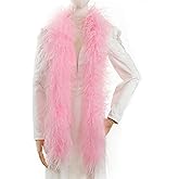 Soarer Light Pink Ostrich Feather Boas – 2yards 3ply Long Boas for Party, DIY Production, Clothing Decoration(Light Pink)