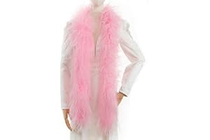 Soarer Light Pink Ostrich Feather Boas – 2yards 3ply Long Boas for Party, DIY Production, Clothing Decoration(Light Pink)