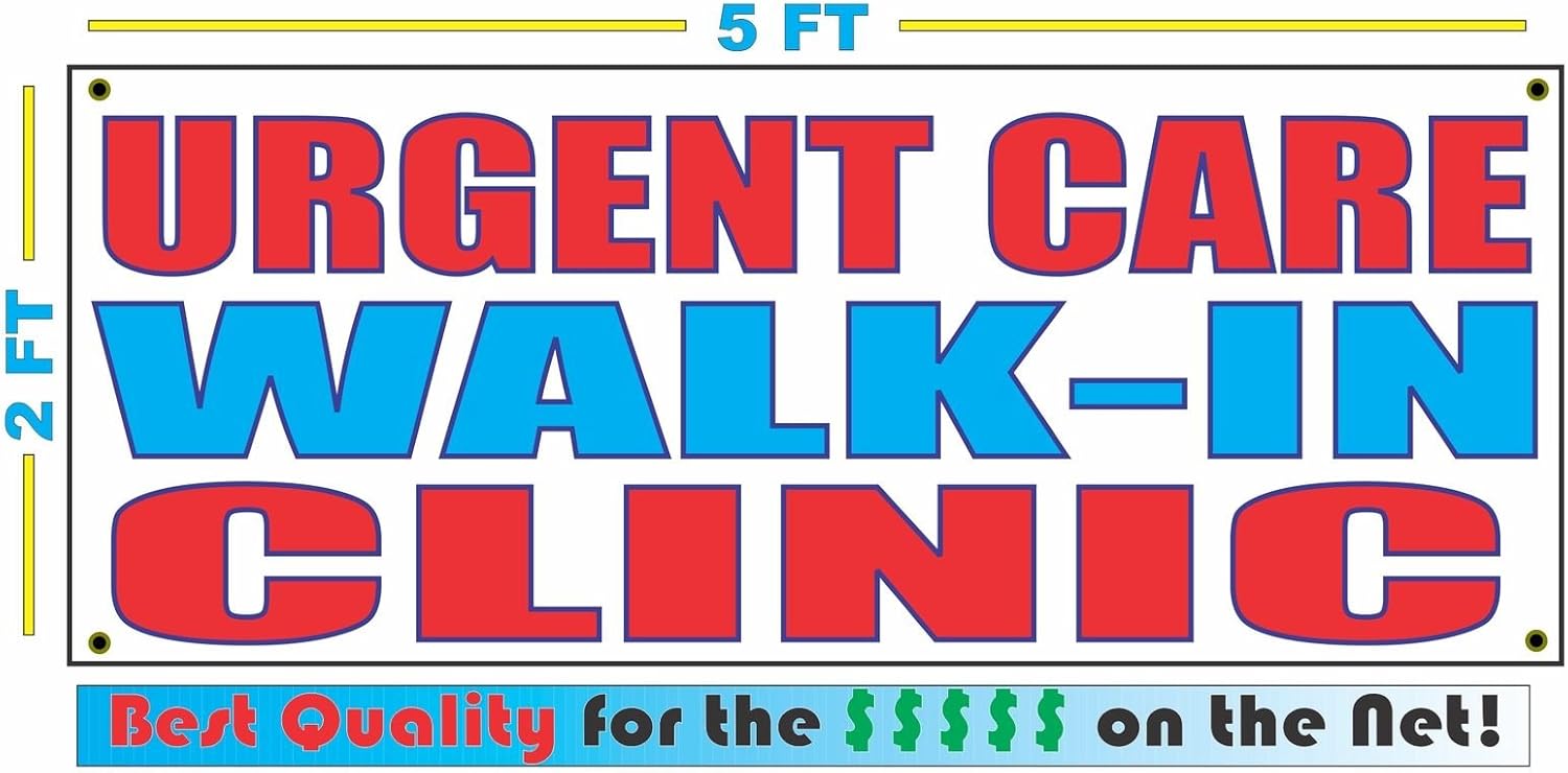 Amazon Com Supersigns Urgent Care Walk In Clinic 2x5 Banner Sign