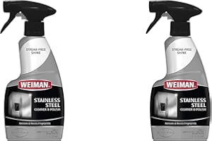 Weiman Stainless Steel Cleaner and Polish Trigger Spray - Protects Against Fingerprints and Leaves a Streak-Less Shine - 12 O
