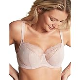 Panache Women's Blossom Balcony Bra – Underwired, Non-Padded Lingerie with Daisy Embroidery