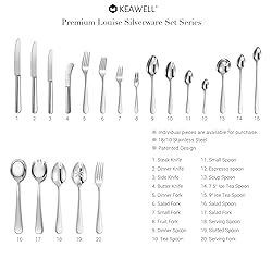 KEAWELL Premium Louise Spoons Set, Set of 4, 18/10