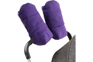 Zsedrut Stroller Gloves Universal Winter Anti-Freeze Stroller Mittens Water Repellent Hand Warmer Muff Fleece Lined,Winter Stroller Accessories (Purple)