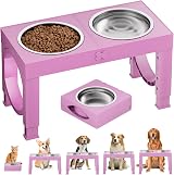 Aystkniet Raised Dog Bowls with Stand 5 Height Adjustable 8–35 cm