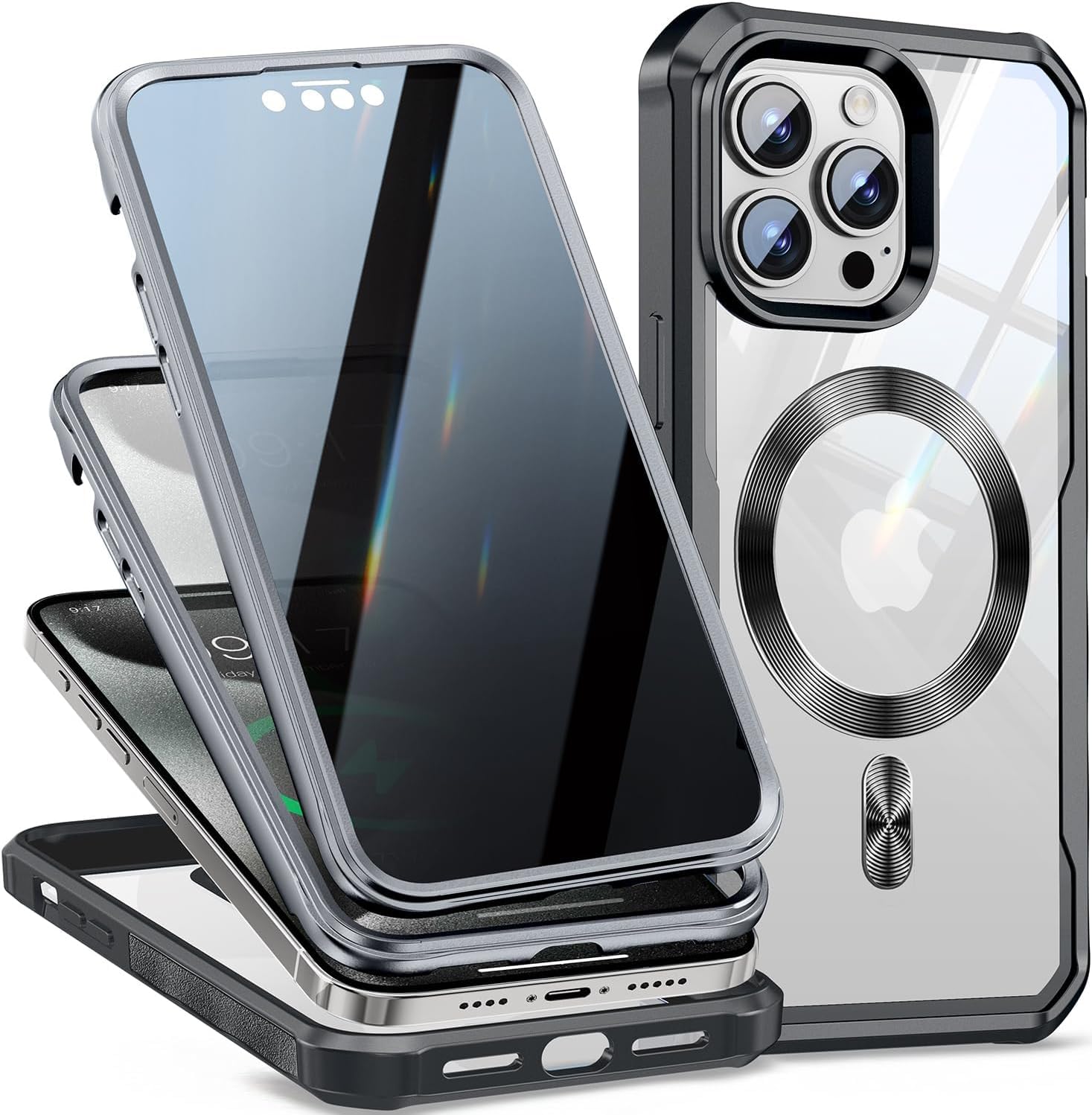 Photo 1 of [CD Loop+Privacy Screen Protector]Magnetic for iPhone 16 Pro Max Case,[Military Grade Protection] Anti-peep Privacy Screen Double Sided 9H Glass Compatible with MagSafe Case for iPhone 16 Pro Max