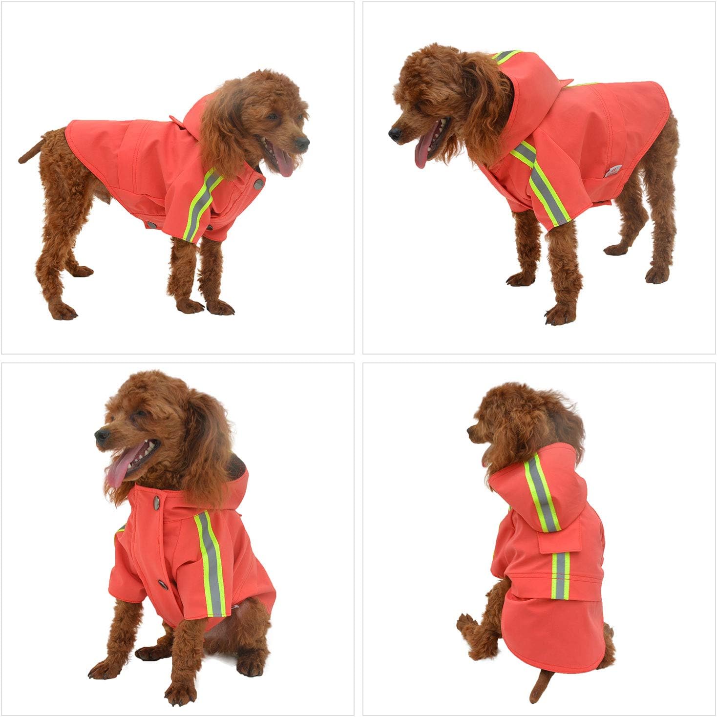 Lovelonglong Fashion Hooded Pet Dog Raincoat Lightweight Dog Rain