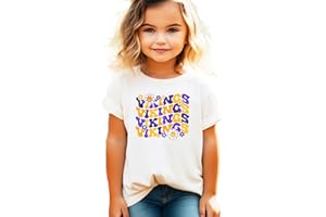 OLIVE LOVES APPLE Trendy Vikings Sports Fan Shirt for Women, Teens & Kids Purple Team Pride Girly Outfit for Baby