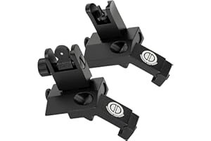 DD DAGGER DEFENSE -Combat Vet Owned Company- Dagger Defense flip up BUIS 45 Degree Picatinny Rail Mounted Backup Iron Sights.