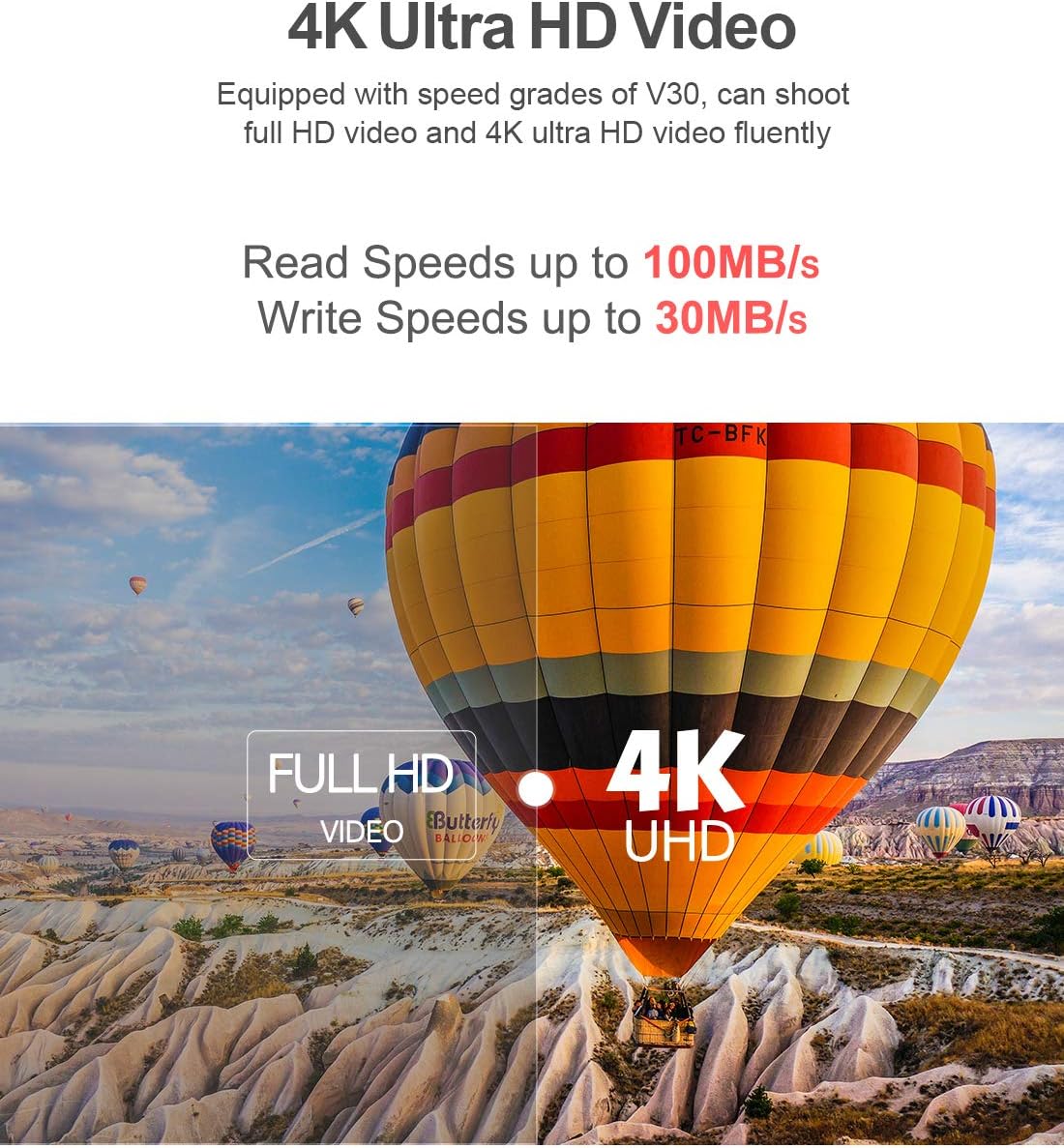 Netac 256GB MicroSDHC Memory Card, Micro SD Card, 4K Full HD Video