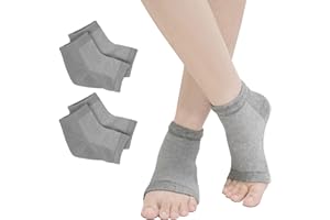 ZAKASA Moisturizing Gel Heel Socks for Dry Cracked Heels Repair - 2 Pairs Gel Lined Toeless Spa Socks for Foot Care Treatment Overnight