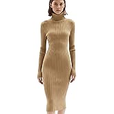 v28 Women Stretchable Knitted Long Sleeve Slim Fitted Ribbed Soft Sweater Dress