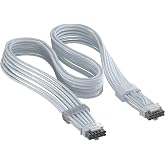 Corsair ThermalProtect PCIe 5.1 600W 12V-2x6 Cable &ndash; White | Built-in Over Temperature Protection (OTP), Compatible with PSU's with a 12V-2x6 Connection