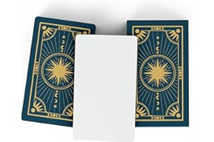 Metaphoracle Create Your Own Oracle Cards - DIY Blank Tarot Cards - Deck of 80 Blank Oracle Cards with Celestial Gold Foil Design - Standard Tarot Card Size 4.75 inches x 2.75 inches (Green)