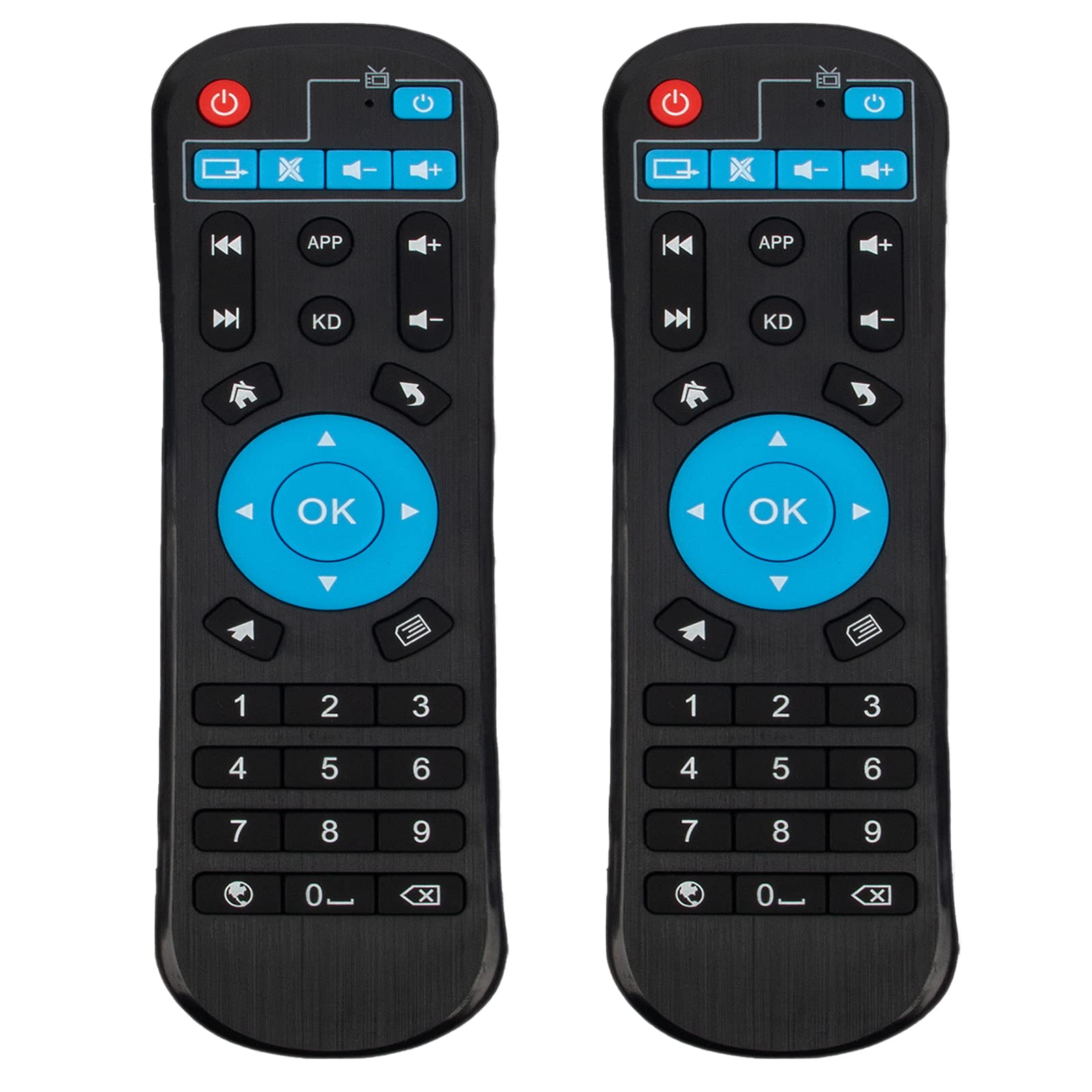 Pack of 2 Remote Control Replace fit for MXQ Pendoo TV Box T95V Pro, T95U Pro, T95W Pro, X88 PRO 10, TX3, R69, T95, V88, T95X, X96, T95N, H96 PRO, T95Z Plus, T95K Pro
