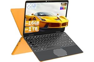 2025 Racing Yellow 2-in-1 Touchscreen Laptop, 11” FHD IPS Display, Face ID N100, 16GB RAM, M.2 1TB SSD, 360° Flip, Portable B
