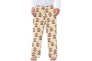 JHKKU Pajama Pants Soft Flannel Sleep Bottoms Cute Monkey Banana Loungewear Pants 6-14 Years