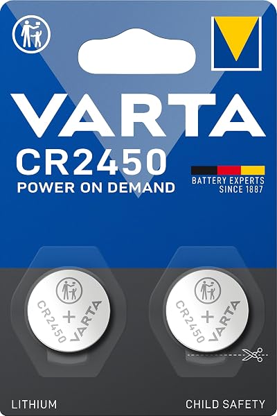 VARTA CR2450 Battery 24mm 3V Lithium 2 Pack Blister DL2450 BR2450