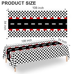 WNINK 2 PCS Racing Car Theme Tablecloths Car