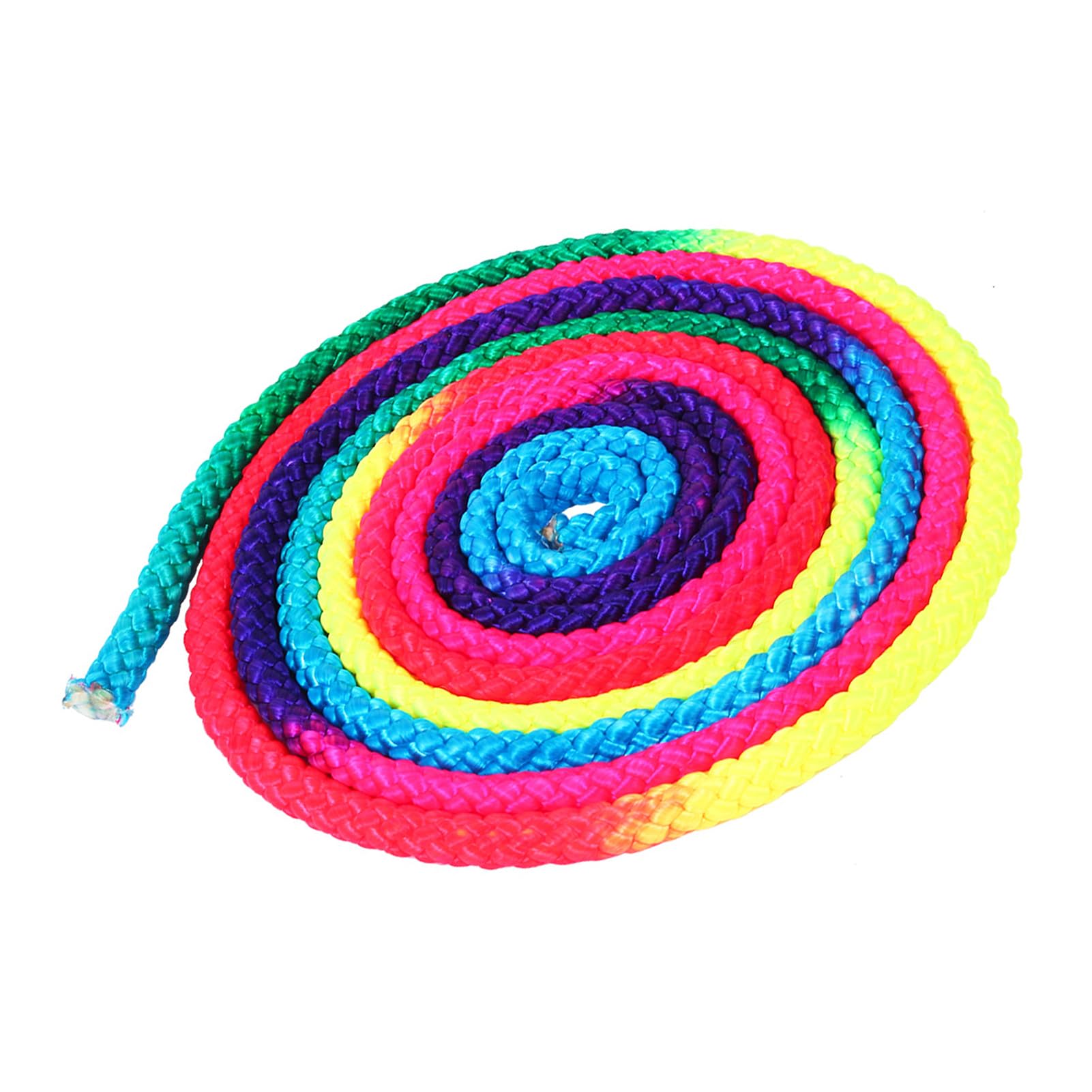 Drfeify Gymnastics Rope, 2.8m Rhythmic Gymnastics Rope Solid Competition Arts Nylon Rainbow Color Training Jumps Rope
