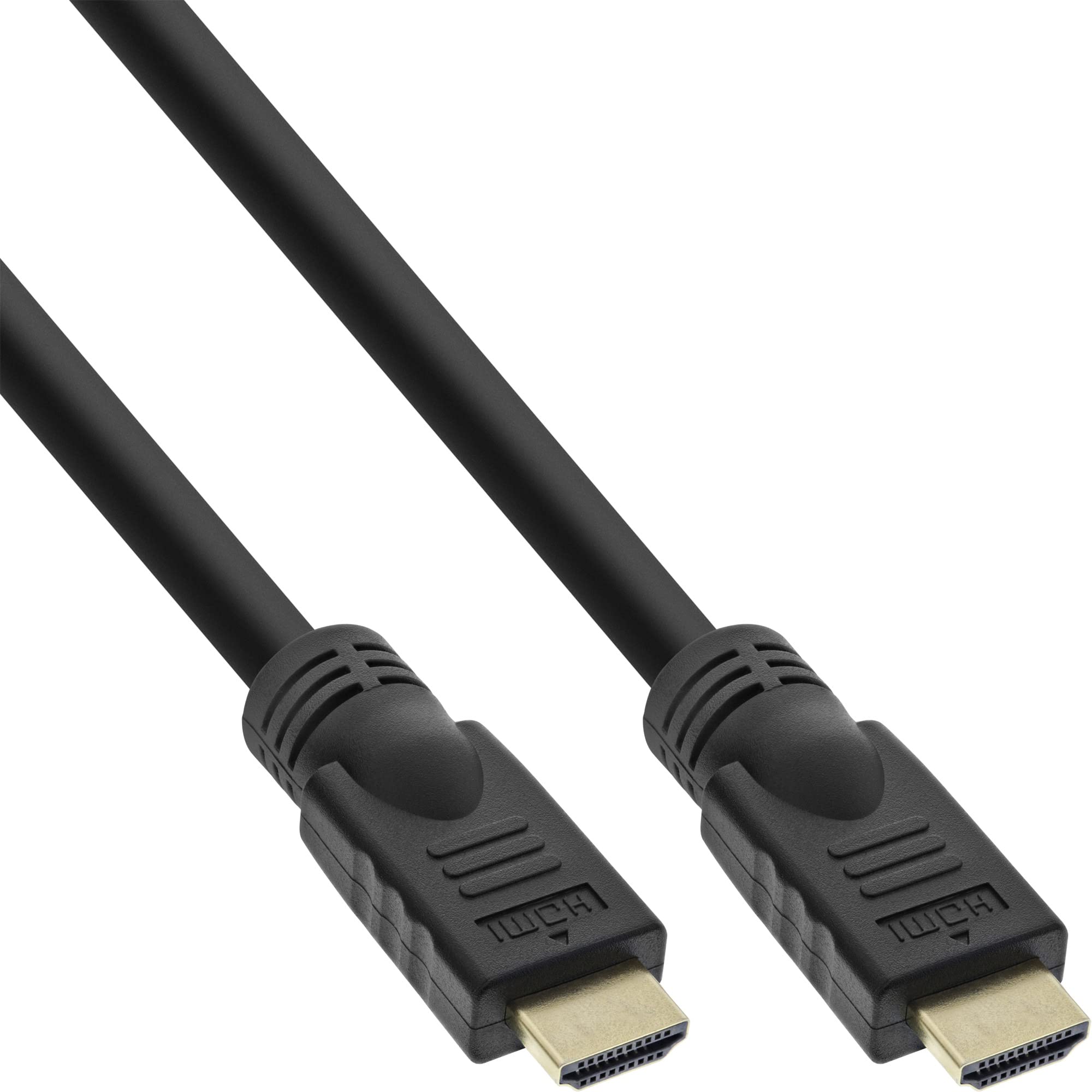 InLine 17510P HDMI Cable High Speed with Ethernet, 4 K2K, Active, Plug To Plug – 10 m Black/Gold