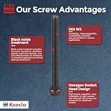 Kozelo 50pcs M2.5-0.45 x 22mm Socket Head Cap Screws Black Oxide Grade 12.9 view 3