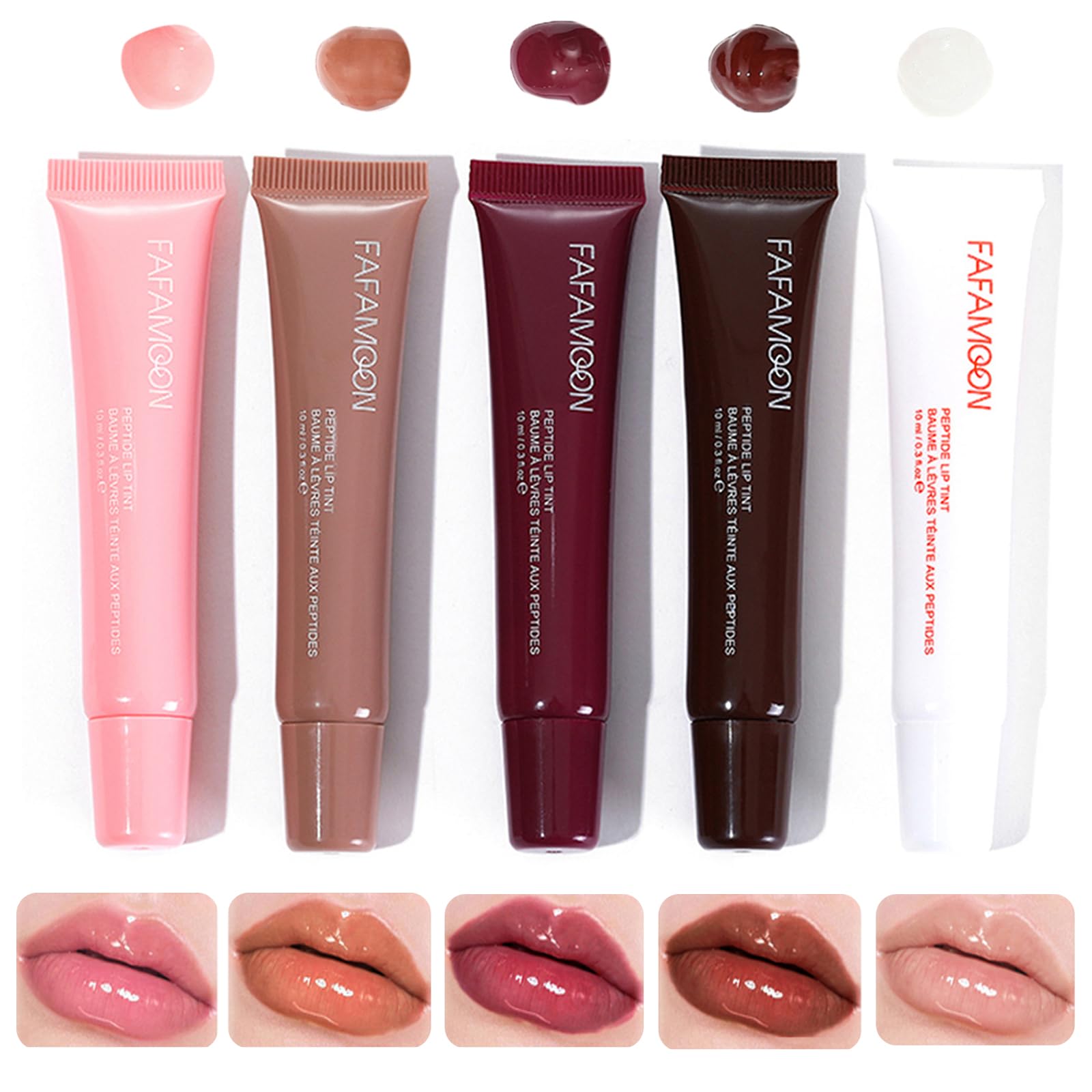 Lip Jam Hydrating Lip Gloss | Glitter Glossy Plumping Lipgloss | High Shine Glass Finish Nude Colors Shiny Jelly Liquid Lipstick for Women and Girls (5 Colors Set)
