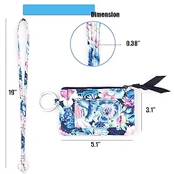 AZUZAOHA Women's Lanyard with Wallet Zipper ID Case