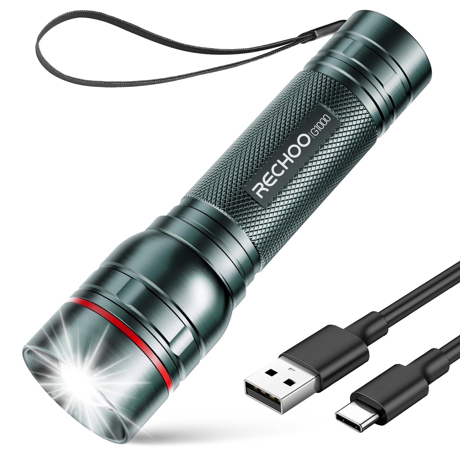 Rechargeable Flashlights High Lumens, G1000 Super