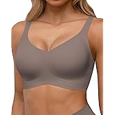 HORISUN Seamless Bras Full Coverage Wireless Push Up Bra for Women No Underwire Comfort V Neck Bralettes with Support