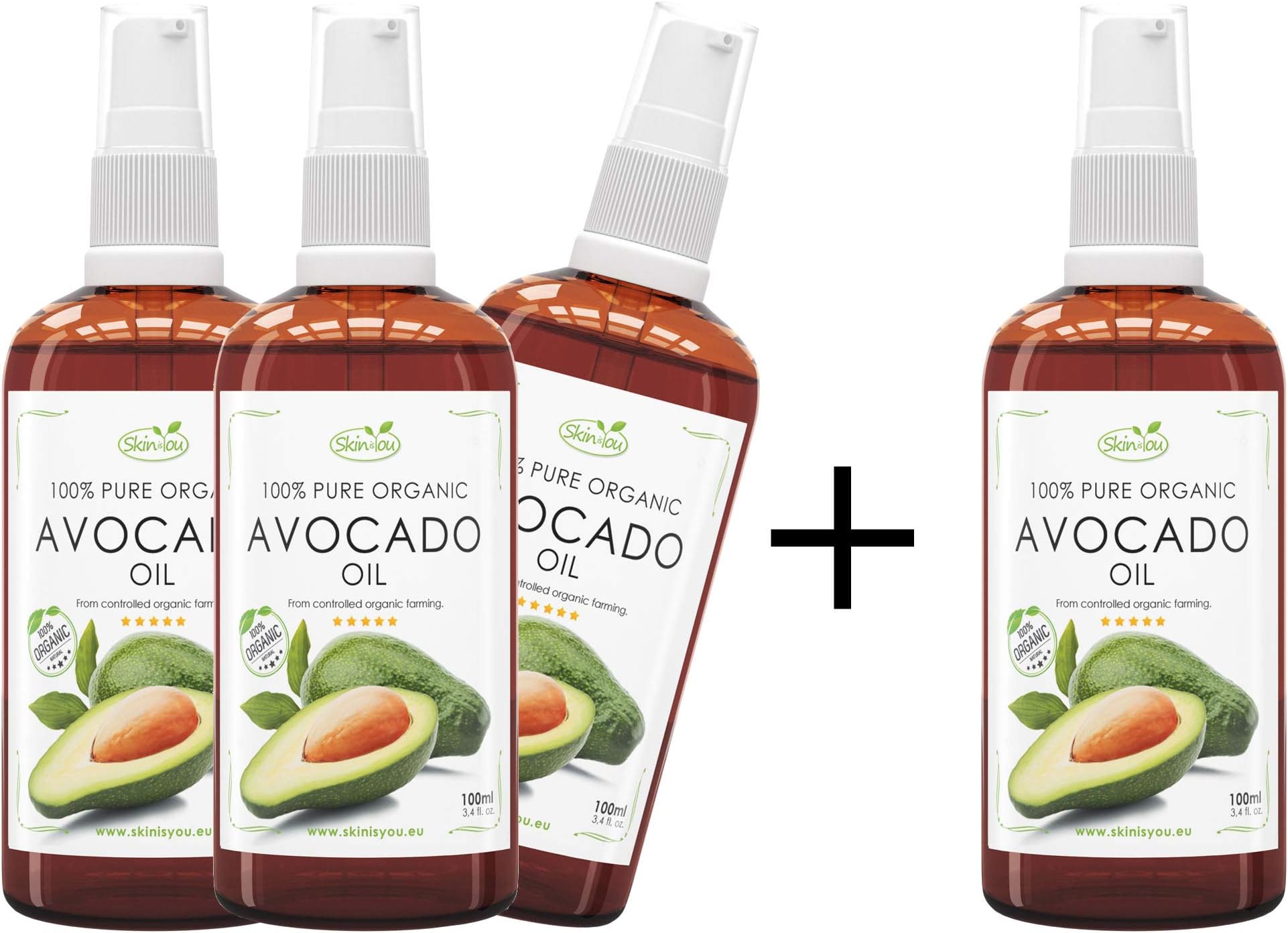 Avocado Oil 100 ml 100% Pure & Organic | Cold-Pressed | Enhances The Skin's Ability To Generate Collagen | High Antioxidant Content | Deeply Penetrates Skin | Repairs And Strengthens Hair