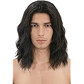LeMarnia Men Wigs Black Short Curly Funny Wigs for Men Halloween Costume Party Wig