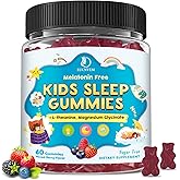 Kids Sleep Gummies, Magnesium Glycinate 100/200 mg for Natural Sleep, Relaxation and Calm Support, Melatonin Free Sleep Aid, Kid Melatonin Alternative for Restful Sleep, Sugar Free Mixed Berry, 60 Ct